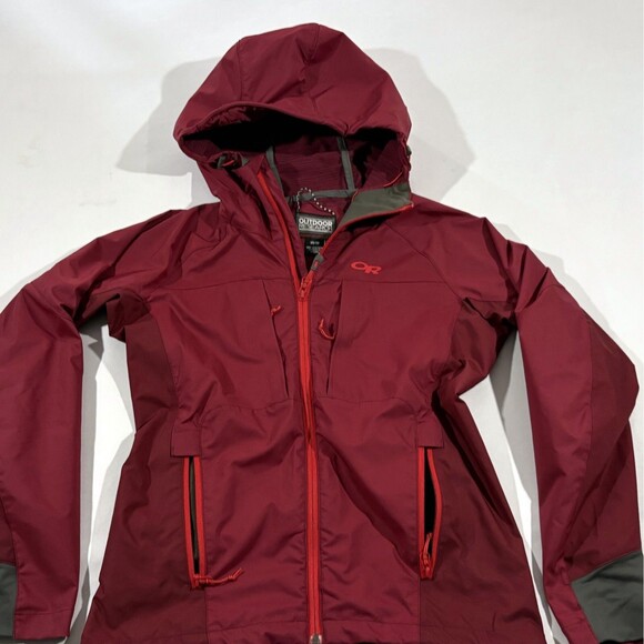Outdoor Research San Juan Zip Shell Hoodie Windbreaker Jacket Red Womens Sz XS - Picture 2 of 10